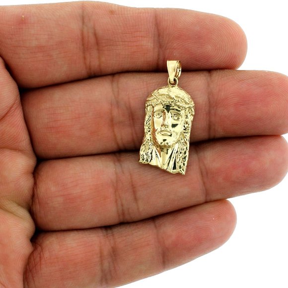 10K Real Gold Rope Chain and Jesus Face Head Pendant Set - Picture 2 of 11